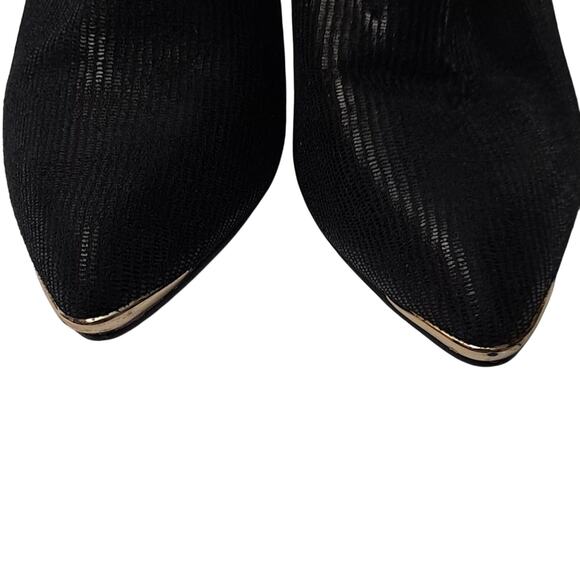 BELLINI Black Textured Booties – Size 11 W – 3.5" Heel – Gold Zipper - Picture 8 of 8